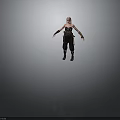 Pink Haired Female Character With Tattoos And Mythical Creature In Fantasy Outfit