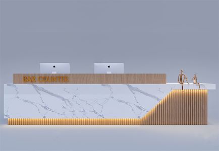 Modern reception desk 3d model