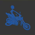 Artistic Metal Bicycle Sculpture With Human Figure And Detailed Craftsmanship