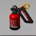 Red Fire Extinguisher with Yellow Handle and Black Components Safety Equipment from FIRE CO Label
