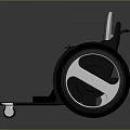 Modern Futuristic Wheelchair With Ergonomic Gray Seat And Large Black Wheels