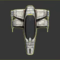 Advanced Aerospace Spaceship Design With Sleek Body And Thrusters For Cosmic Travel