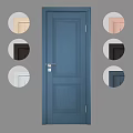 Blue Panel Interior Door With Various Color Options And Modern Design 3d model