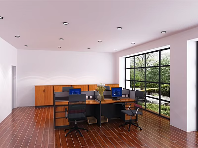 Modern public office area desk screen station 3d model Modern public office area desk screen station 3d model