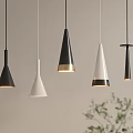 Modern Minimalist Pendant Lights with Conical Shapes Black White Gold Tones for Interior Decoration