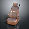 Luxury Airplane Seat With Brown Leather Quilted Design Comfortable Headrest And Armrest