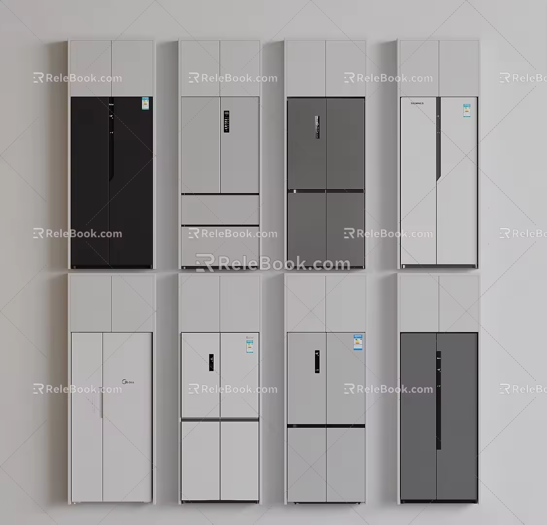Modern refrigerator single door refrigerator double door refrigerator smart refrigerator embedded refrigerator 3d model