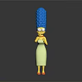 Marge Simpson Character From The Simpsons With Blue Tall Hair Yellow Skin And Red Shoes