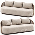 Milan fabric three-seat sofa 3d model