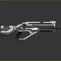 Futuristic Sci Fi Weapon With Metallic Silver Gray Design Detailed Structure And Barrel Grip