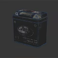 Black Rectangular Vehicle Battery With Plastic Case And Top Cover Isolated On Dark Background 3d model