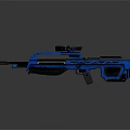 Blue Sci Fi Sniper Rifle With Modern Scope And Metallic Design Elements 3d model