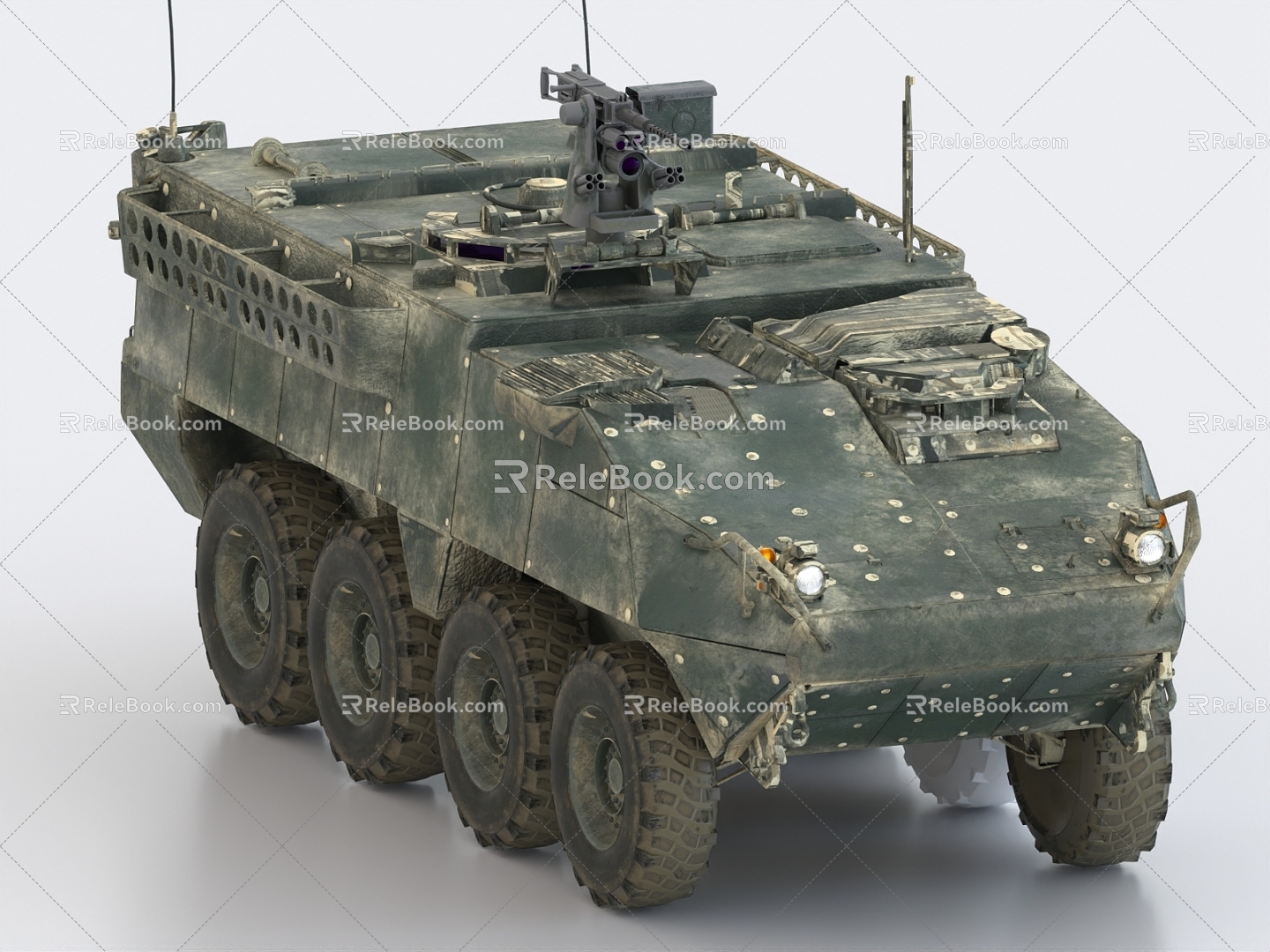 armored vehicle infantry fighting vehicle personnel carrier wheeled tank 3d model