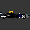 Sleek Black Renault Formula 1 Race Car With Qualcomm Shell Sponsors And Aerodynamic Design