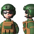 Soldier Cartoon Military Theme Cartoon Style Cartoon Soldier Cartoon Warrior 3d model