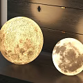 Two Stylish Moon Shaped Floor Lamps With Textured Surface For Home Decor