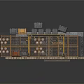 Industrial Equipment Storage Rack With Metal Frame Multiple Boxes And Round Items