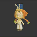Cute 3D Cartoon Character With Orange Hair And Rabbit Ear Hat Design Look