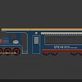 Modern Blue And Orange Mini Train Utility Vehicle With Sightseeing Carriage