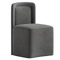 Modern Beige Leisure Chair with Linen Upholstery and Curved Backrest Design