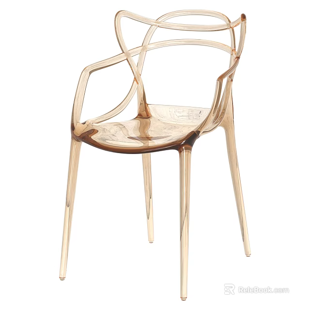 Modern Transparent Acrylic Leisure Chair With Ergonomic Backrest And Lightweight Structure 3d model 