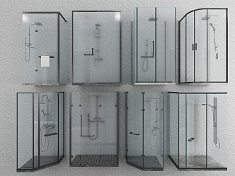 Shower Room Shower Partition Shower Glass Door Bathroom Hardware Shower Room Bathroom Dry and Wet Separation 3d model