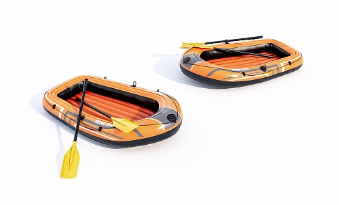 Modern inflatable rubber dinghy 3d model