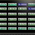 Different Colored License Plates Showing Alphanumeric Codes And Region Markers