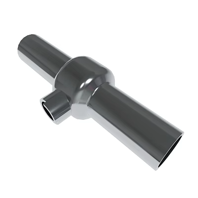 Polished Stainless Steel Three Way Pipe Fitting For Industrial Plumbing Use 3d model