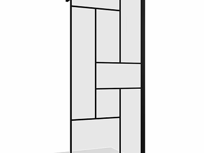 Modern Shower Sauna Interior Design With Glass Partition And Metal Frame 3d model