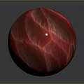 Textured Red Decorative Sphere Crafted From Natural Wood And Stone Materials