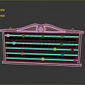 Wooden Storage Equipment With Pink Panels Multiple Compartments And Metal Fasteners