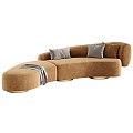 Modern Velvet Sofa Designs with Grey Brown Black Color Options and Gold Legs with Cushions