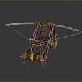 Vintage Historical Tank Model Featuring Wooden Frame And Wheeled Arm Structure Design