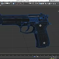 Classic Black Beretta 9x19 Pistol With Textured Grip And Metal Components