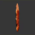 Orange Arrow Shaped Wooden Stone Decor With Gray Background And Reflective Surface