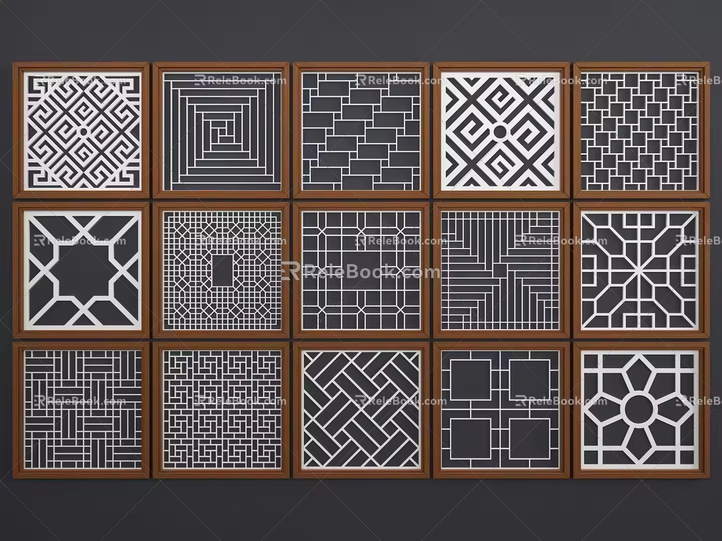 New Chinese-style Carved Component 3d model