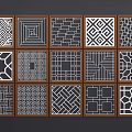 New Chinese-style Carved Component 3d model