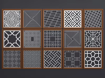 New Chinese-style Carved Component 3d model