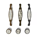Decorative Furniture Handles With Carved Patterns Including Round Knobs And Elongated Pulls 3d model
