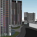 Modern Commercial Complex With High Rise Buildings And Mixed Use Spaces