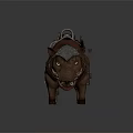 Fierce Boar Character Design With Leather Saddle Skull Decoration And Gear