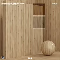 Wooden Decorative Components With Wall Paneling Various Grain Patterns And Sphere Decoration 3d model