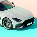 White Mercedes Sports Car With Sleek Body And Sporty Front Fascia Design