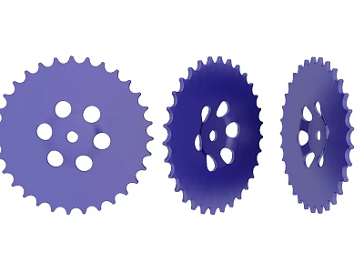 High Quality Three Purple Gears Hardware Tools for Industrial Mechanical Use 3d model