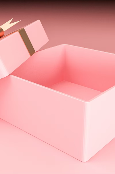 Pink Open Hinged Door With Golden Bow Decoration And Smooth Surface Design 3d model