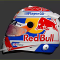 Tactical Military Helmet With Red Bull Oracle EA Logos As Weapon Gear