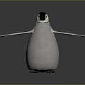Realistic 3D Penguin Figure With Black Head And White Body Standing On Gray Background