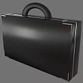 Black Briefcase with Ergonomic Handle and Metal Clasps Sleek Smooth Surface Design 3d model