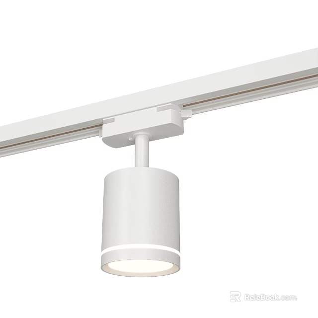 White Track Mounted Downlight Spotlight with Modern Design for Interior Ceiling Lighting 3d model 